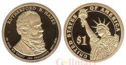США. 1 доллар 2011 год. 19-й президент Ратерфорд Хейз (1877-1881). (S)