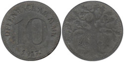 Германия. Оффенбах. 10 пфенниг 1917 год. Дуб. Нотгельд.