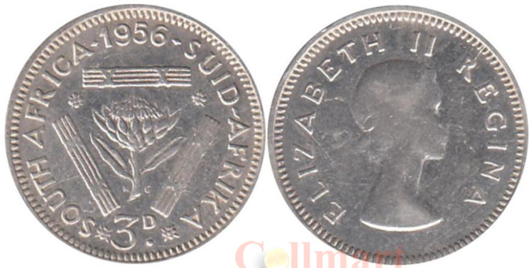  ЮАР. 3 пенса 1956 год. 