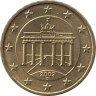  Германия. 10 евроцентов 2009 год. Бранденбургские ворота. (D) 