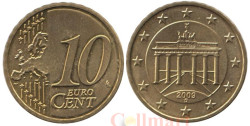 Германия. 10 евроцентов 2009 год. Бранденбургские ворота. (D)