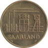  Саар. 50 франков 1954 год. Шахта и герб Саара. 