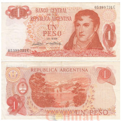 Бона. Аргентина 1 песо 1970-1973 год. Мануэль Бельграно. (F-VF)