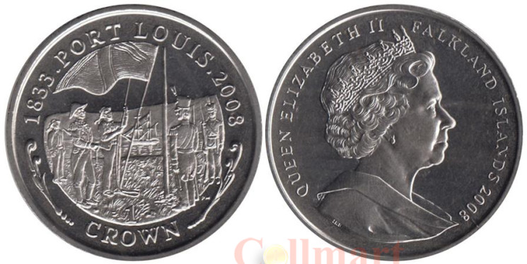  Фолклендские острова. 1 крона 2008 год. 175 лет Порт-Луи. 