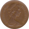  Великобритания. 1/2 нового пенни 1971 год. Корона святого Эдуарда. 