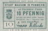  Бона. Германия. Массов 10 пфеннигов 1920 год. Нотгельд. (XF) 