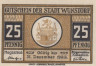  Бона. Германия. Вунсторф 25 пфеннигов 1922 год. Нотгельд. (XF) 