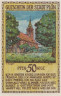  Бона. Германия. Плён 50 пфеннигов 1921 год. Нотгельд вертикальный. (XF) 