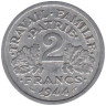  Франция. 2 франка 1944 год. Режим Виши. (B) 