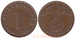 Германия (Третий рейх). 1 рейхспфенниг 1938 год. Герб. (J)