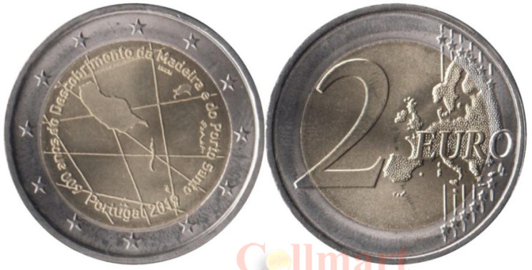  Португалия. 2 евро 2019 год. 600 лет открытию острова Мадейра. 