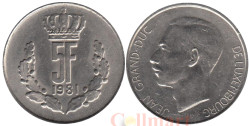 Люксембург. 5 франков 1981 год. Великий герцог Жан.