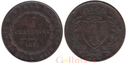 Сардиния. 5 чентезимо 1826 год. Отметка монетного двора: "Голова орла", "L" - Турин, Филлиппо Лави.