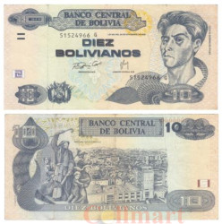 Бона. Боливия 10 боливиано 1986 год. Сесилио Гусман де Рохас. (F-VF)