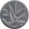  Италия. 2 лиры 1987 год. Пчела. 