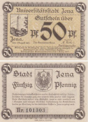 Бона. Германия. Йена 50 пфеннигов 1917 год. Нотгельд. (XF)