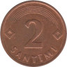  Латвия. 2 сантима 1992 год. 