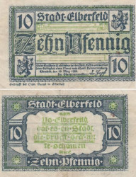 Бона. Германия. Эльберфельд 10 пфеннигов 1920 год. Нотгельд. (VF)