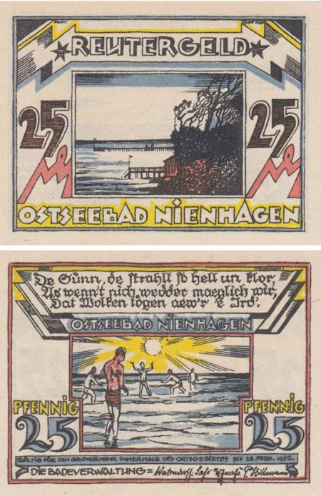  Бона. Германия. Остзебад-Нинхаген 25 пфеннигов 1922 год. Нотгельд. (XF) 