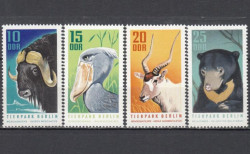 Набор марок. ГДР 1970 год. Животные Берлинского зоопарка. (4 марки)
