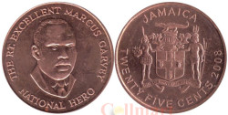 Ямайка. 25 центов 2008 год. Маркус Гарви - национальный герой.