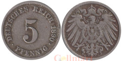 Германская империя. 5 пфеннигов 1890 год. (G)