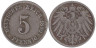  Германская империя. 5 пфеннигов 1890 год. (G) 