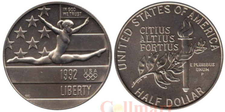  США. 1/2 доллара 1992 год. XXV летние Олимпийские Игры, Барселона 1992. (P) 