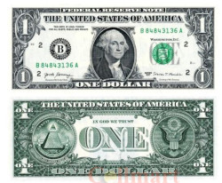 Бона. США 1 доллар 2017 год. Джордж Вашингтон. (Пресс)