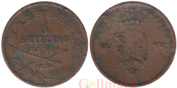Швеция. 1/3 скиллинга банко 1851 год. Король Оскар I.