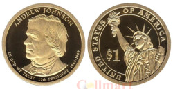 США. 1 доллар 2011 год. 17-й президент Эндрю Джонсон (1865-1869). (S) 