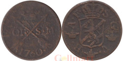 Швеция. 2 эре 1760 год. Король Адольф Фредрик.