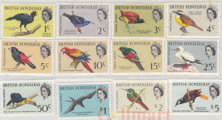 Набор марок. Британский Гондурас. Птицы. 12 марок.