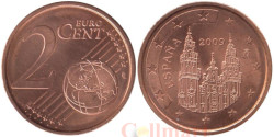Испания. 2 евроцента 2009 год.