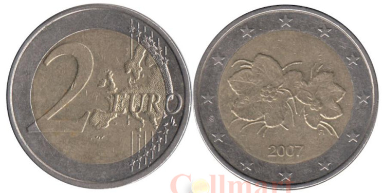  Финляндия. 2 евро 2007 год. Морошка. 
