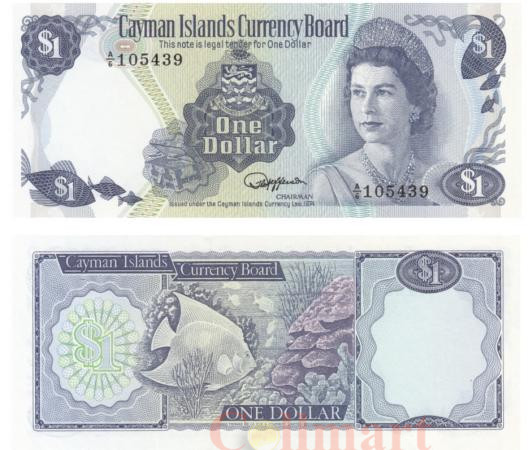  Бона. Каймановы Острова 1 доллар 1985 год. Королева Елизавета II. (Пресс) 