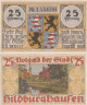  Бона. Германия. Хильдбургхаузен 25 пфеннигов 1921 год. Городской пейзаж. Нотгельд. (XF) 