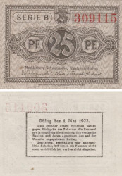 Бона. Германия. Мекленбург-Шверин 25 пфеннигов 1922 год. Нотгельд. (XF)