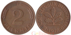 ФРГ. 2 пфеннига 1978 год. (F)