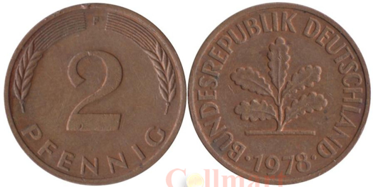  ФРГ. 2 пфеннига 1978 год. (F) 