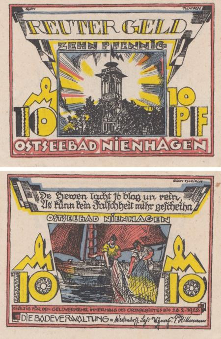  Бона. Германия. Остзебад-Нинхаген 10 пфеннигов 1922 год. Нотгельд. (XF) 