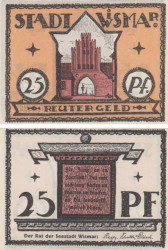 Бона. Германия. Висмар 25 пфеннигов 1921 год. Нотгельд. (XF)