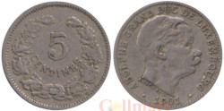 Люксембург. 5 сантимов 1901 год.