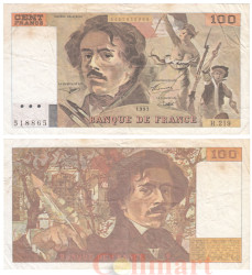 Бона. Франция 100 франков 1993 год. Эжен Делакруа. (F)