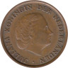  Нидерланды. 1 цент 1973 год. Королева Юлиана. 