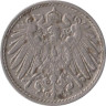  Германская империя. 5 пфеннигов 1906 год. (J) 