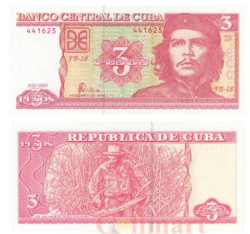 Бона. Куба 3 песо 2005 год. Эрнесто Че Гевара. (Пресс)