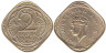  Индия (Британская). 2 анны 1943 год. (• - Бомбей) 
