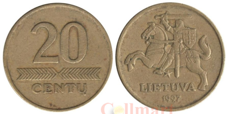  Литва. 20 центов 1997 год. 