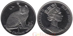 Остров Мэн. 1 крона 1990 год. Кошки - Уличная кошка.